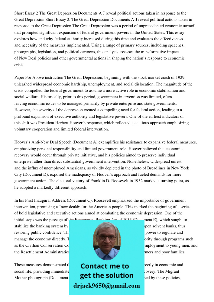 The Great Depression was a period of unprecedented economic turmoil that prompted significant expansion of federal government powers in the United States. This 