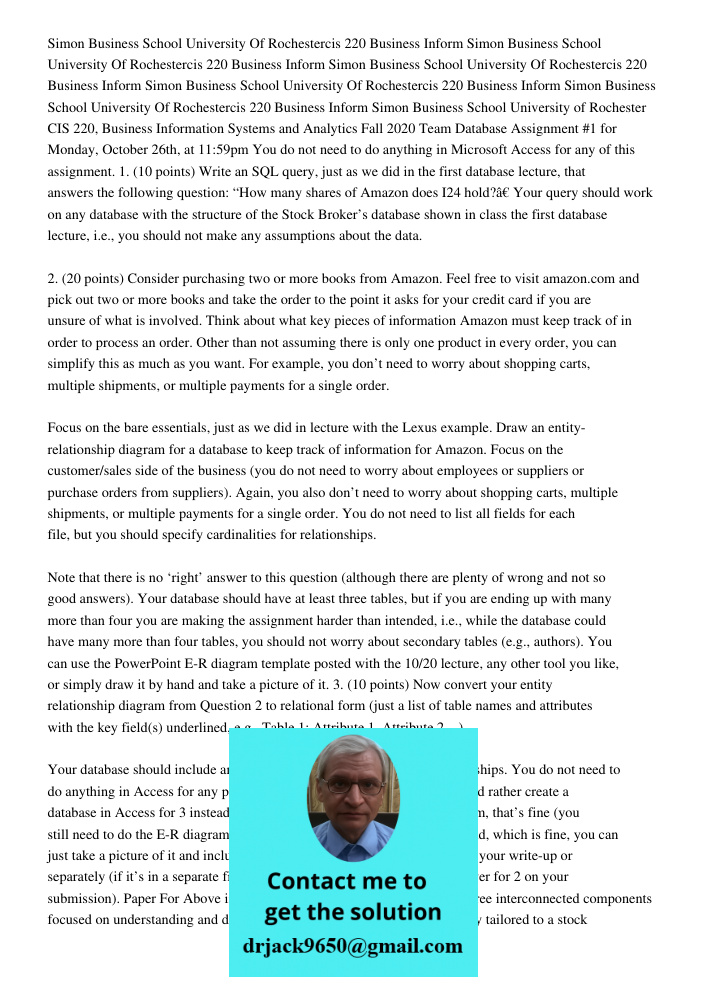 Simon Business School University Of Rochestercis 220 Business Inform Simon Business School University Of Rochestercis 220 Business Inform Simon Business School 