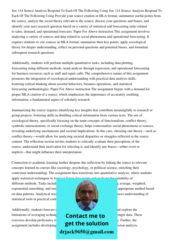 Provide your source citation in MLA format, summarize useful points from the source, analyze the social theory relevant to the source, discuss your questions an