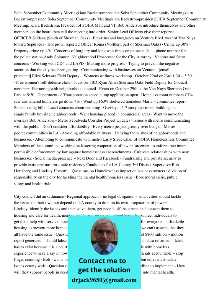 Soha September 2022 9 21 22 Community Meetingkiara Backstrompresiden SOHA September Community Meeting: Kiara Backstrom. President of SOHA Matt and VP Bob Anders