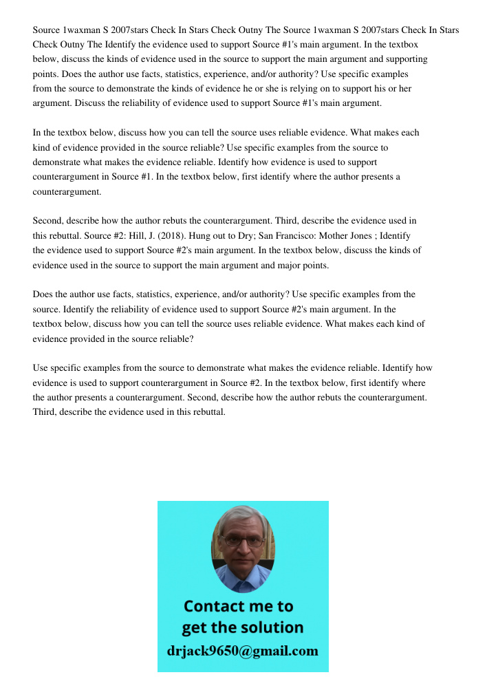 Identify the evidence used to support Source #1's main argument. In the textbox below, discuss the kinds of evidence used in the source to support the main argu