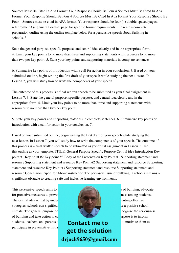 Sources Must Be Cited In Apa Format Your Response Should Be Four 4 Sources must be cited in APA format. Your response should be four (4) double-spaced pages; re