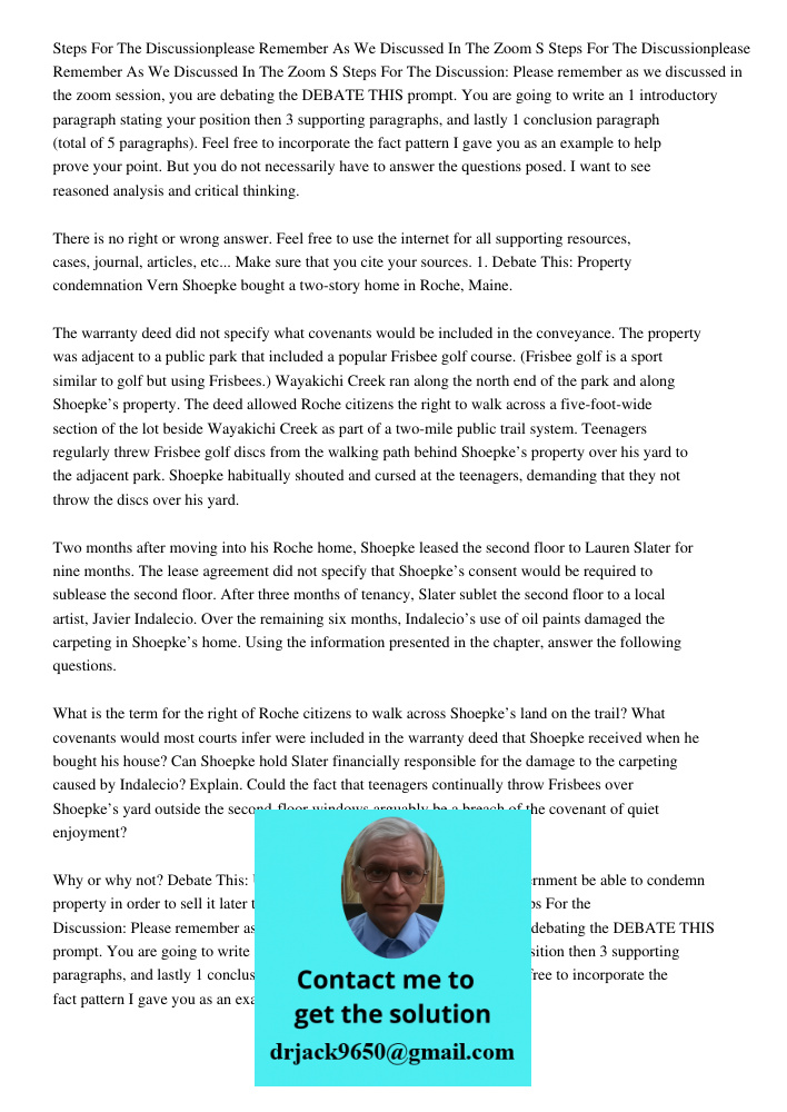 Steps For The Discussion: Please remember as we discussed in the zoom session, you are debating the DEBATE THIS prompt. You are going to write an 1 introductory