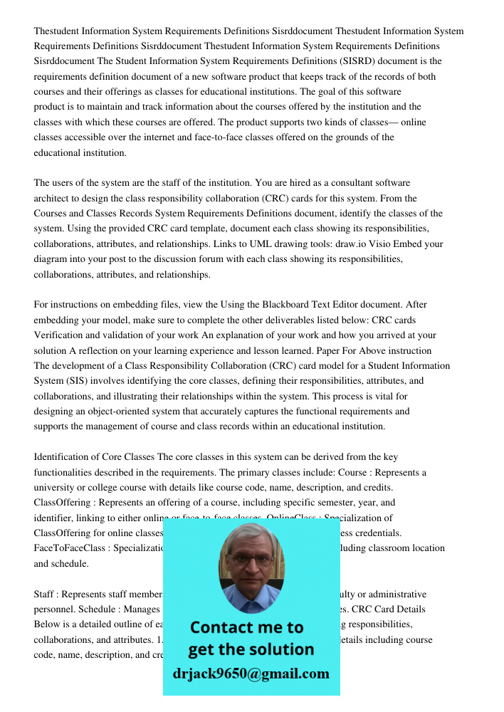 Thestudent Information System Requirements Definitions Sisrddocument The Student Information System Requirements Definitions (SISRD) document is the requirement