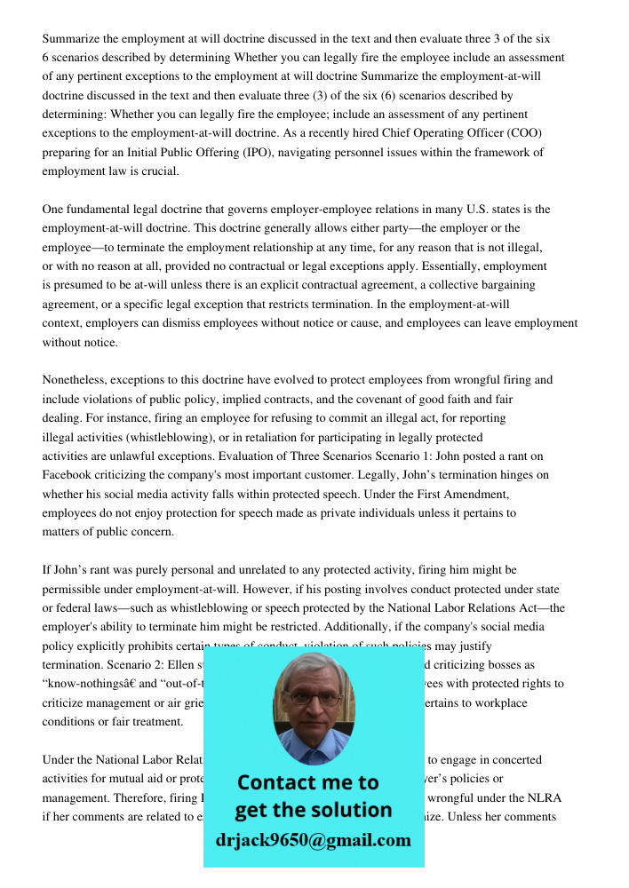 As a recently hired Chief Operating Officer (COO) preparing for an Initial Public Offering (IPO), navigating personnel issues within the framework of employment