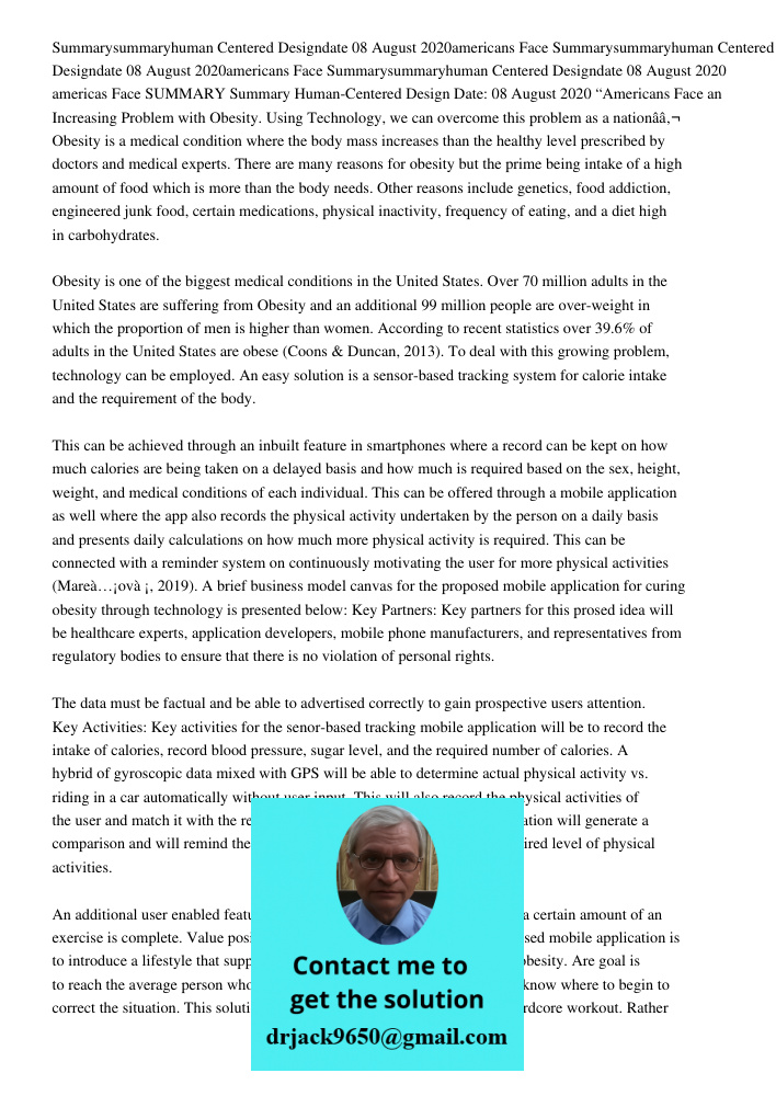 Summarysummaryhuman Centered Designdate 08 August 2020 americas Face SUMMARY Summary Human-Centered Design Date: 08 August 2020 “Americans Face an Increasing Pr