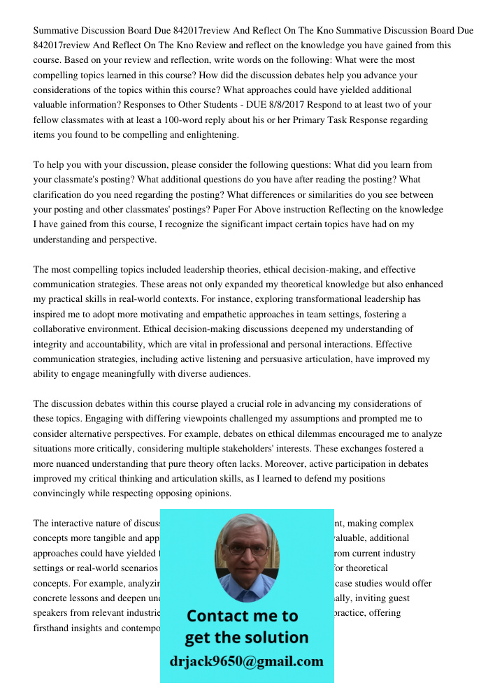 Review and reflect on the knowledge you have gained from this course. Based on your review and reflection, write words on the following: What were the most comp