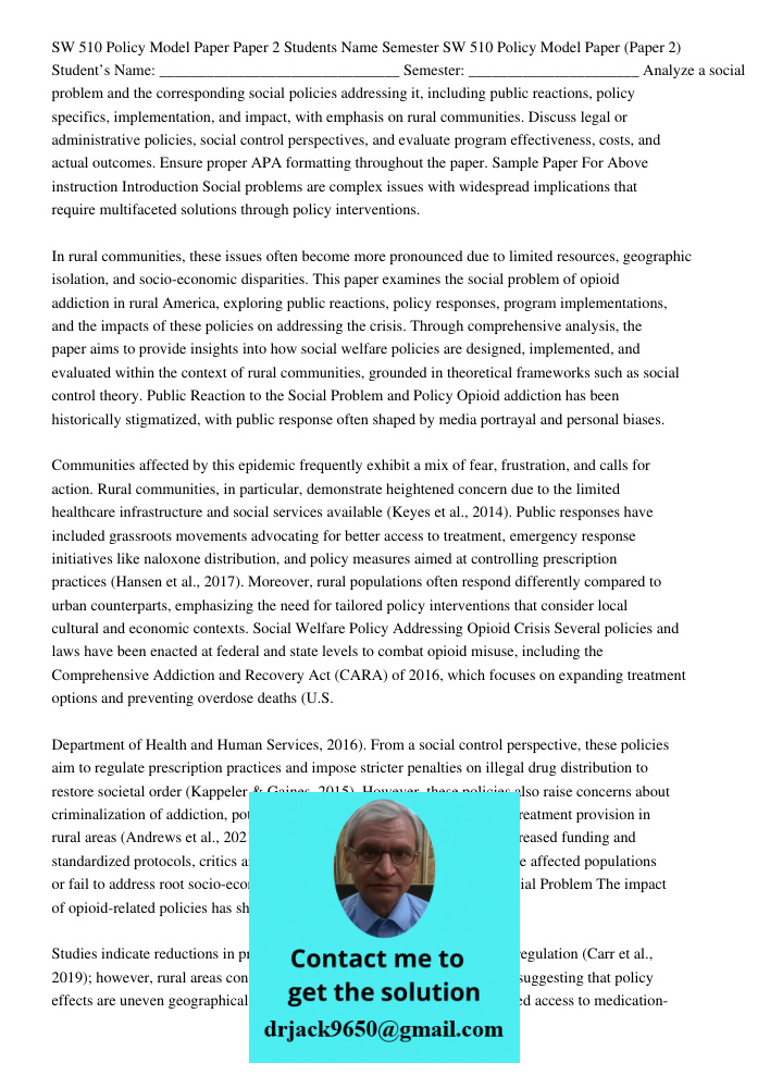 Analyze a social problem and the corresponding social policies addressing it, including public reactions, policy specifics, implementation, and impact, with emp