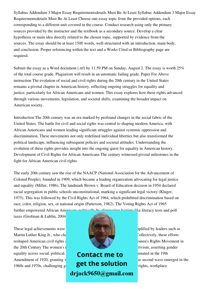 Choose one essay topic from the provided options, each corresponding to a different unit covered in the course. Conduct research using only the primary sources 