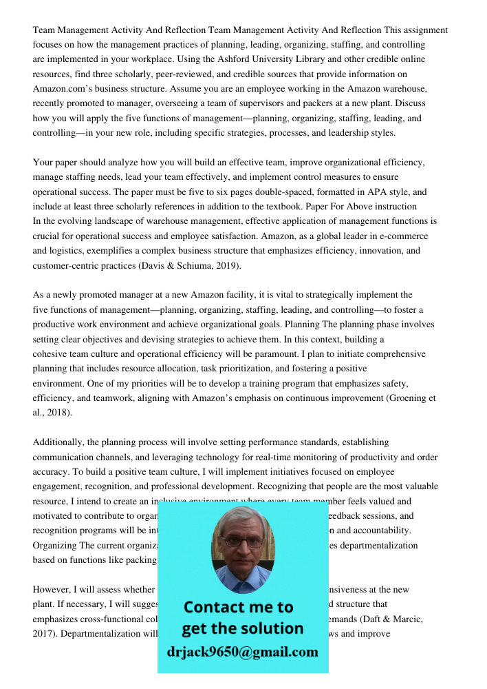 This assignment focuses on how the management practices of planning, leading, organizing, staffing, and controlling are implemented in your workplace. Using the