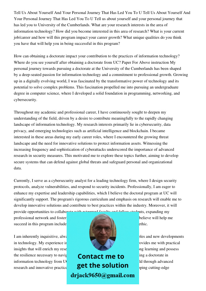 Tell us about yourself and your personal journey that has led you to University of the Cumberlands. What are your research interests in the area of information 