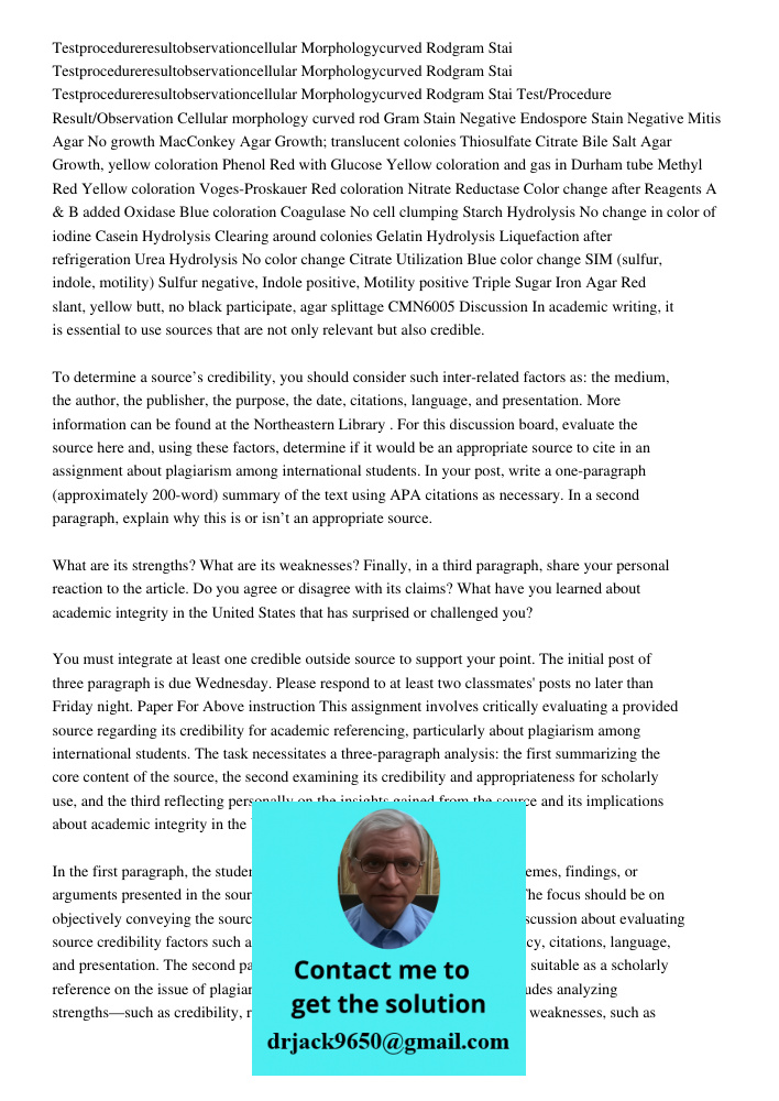Testprocedureresultobservationcellular Morphologycurved Rodgram Stai Test/Procedure Result/Observation Cellular morphology curved rod Gram Stain Negative Endosp