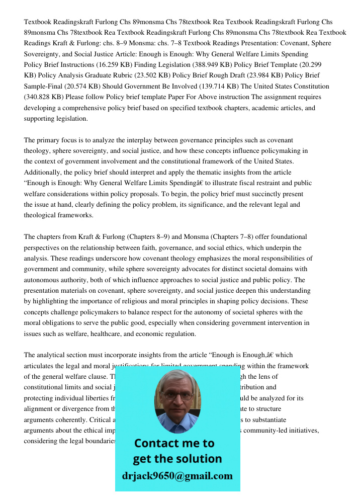 Textbook Readingskraft Furlong Chs 89monsma Chs 78textbook Rea Textbook Readings Kraft & Furlong: chs. 8–9 Monsma: chs. 7–8 Textbook Readings Presentation: Cove