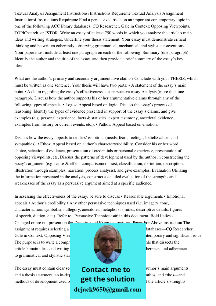 Find a persuasive article on an important contemporary topic in one of the following ACC library databases: CQ Researcher, Gale in Context: Opposing Viewpoints,