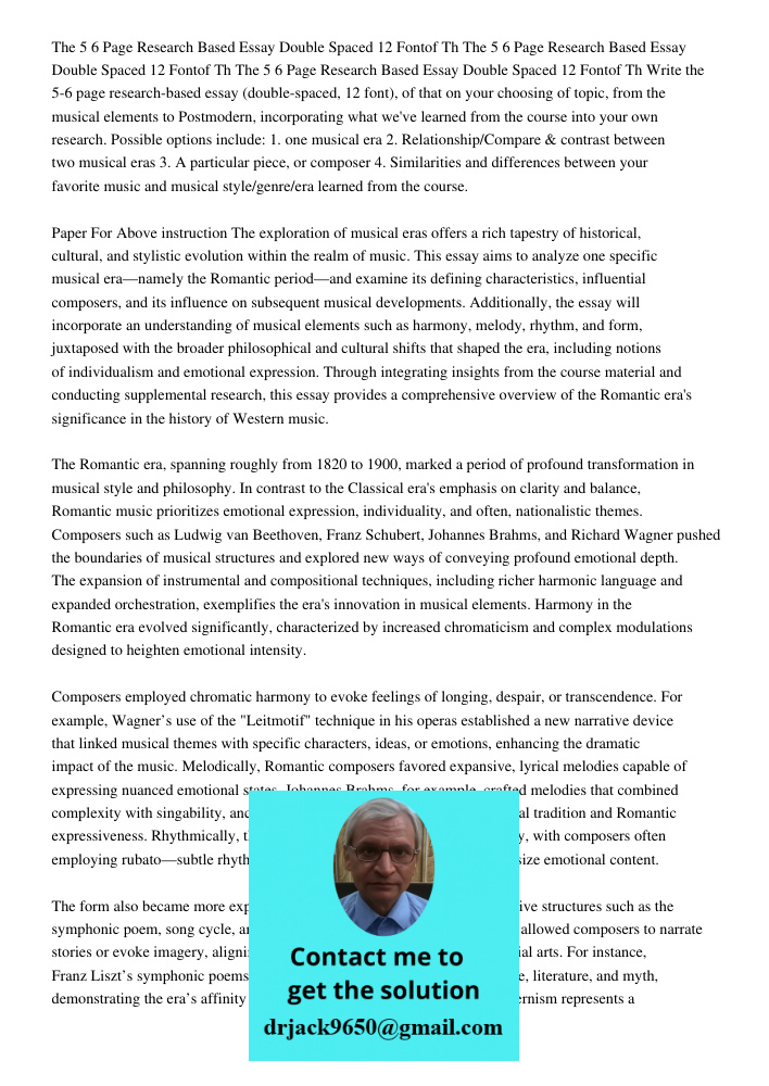 The 5 6 Page Research Based Essay Double Spaced 12 Fontof Th Write the 5-6 page research-based essay (double-spaced, 12 font), of that on your choosing of topic