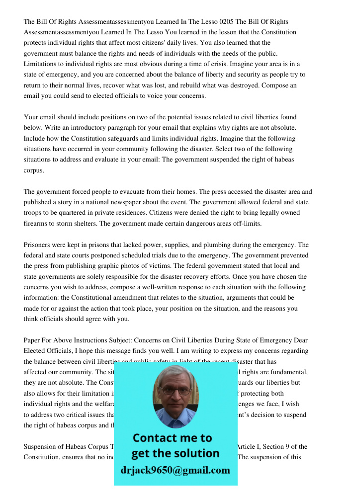 You learned in the lesson that the Constitution protects individual rights that affect most citizens' daily lives. You also learned that the government must bal