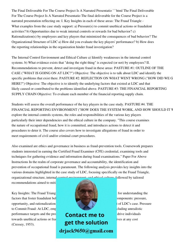 The Final Deliverable For The Course Project Is A Narrated P