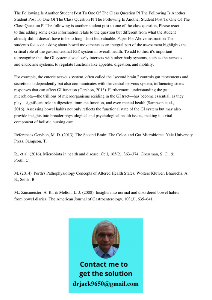 The Following Is Another Student Post To One Of The Class Question Pl The following is another student post to one of the class question, Please react to this a