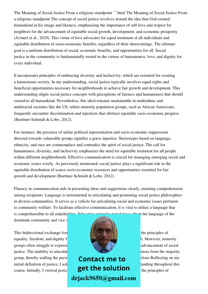 The Meaning Of Social Justice From A Religious Standpoint