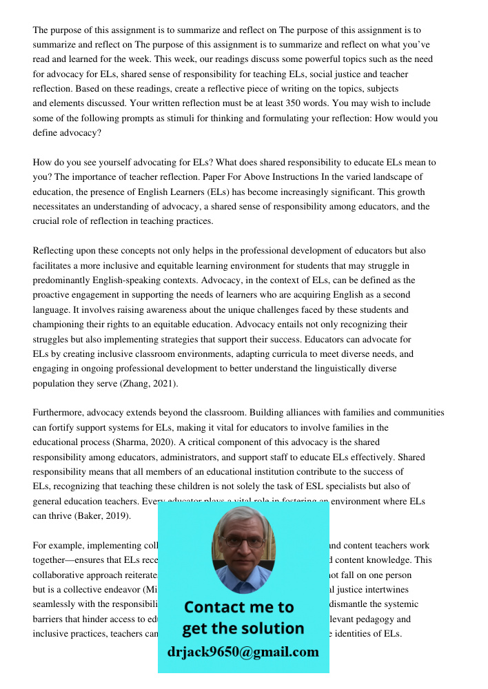 The purpose of this assignment is to summarize and reflect on what you’ve read and learned for the week. This week, our readings discuss some powerful topics su