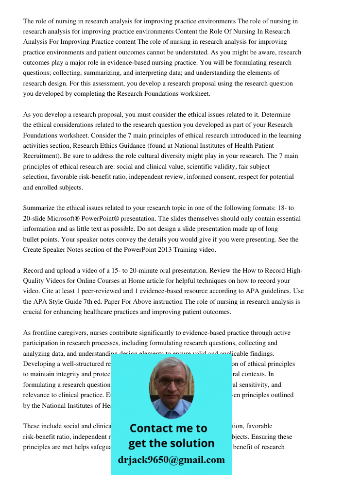 Content the Role Of Nursing In Research Analysis For Improving Practice content The role of nursing in research analysis for improving practice environments and