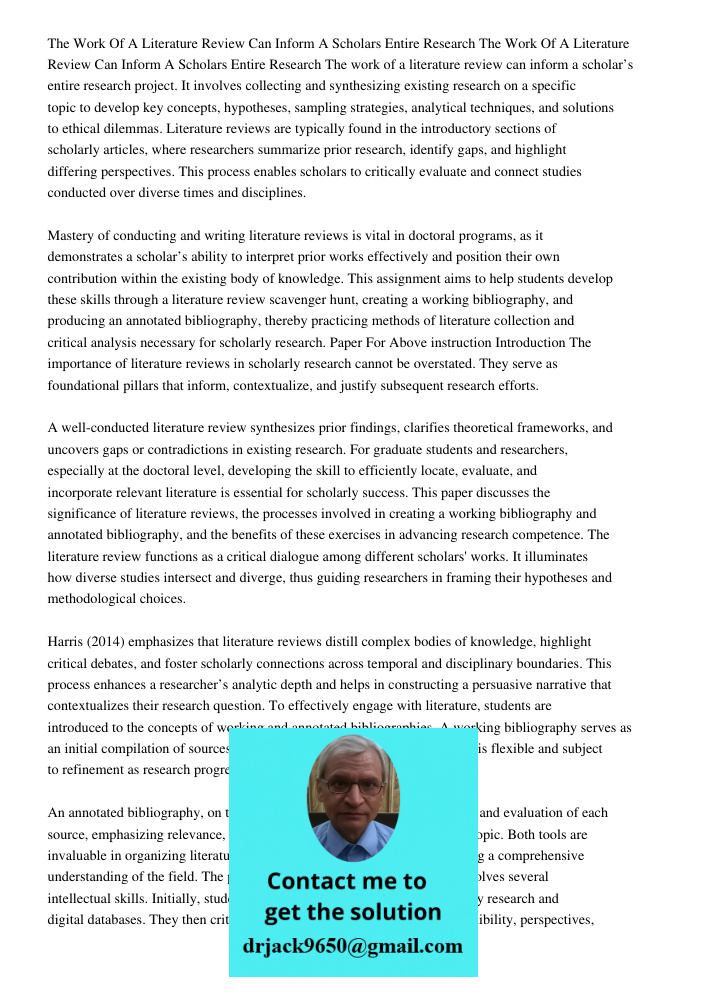 The work of a literature review can inform a scholar’s entire research project. It involves collecting and synthesizing existing research on a specific topic to