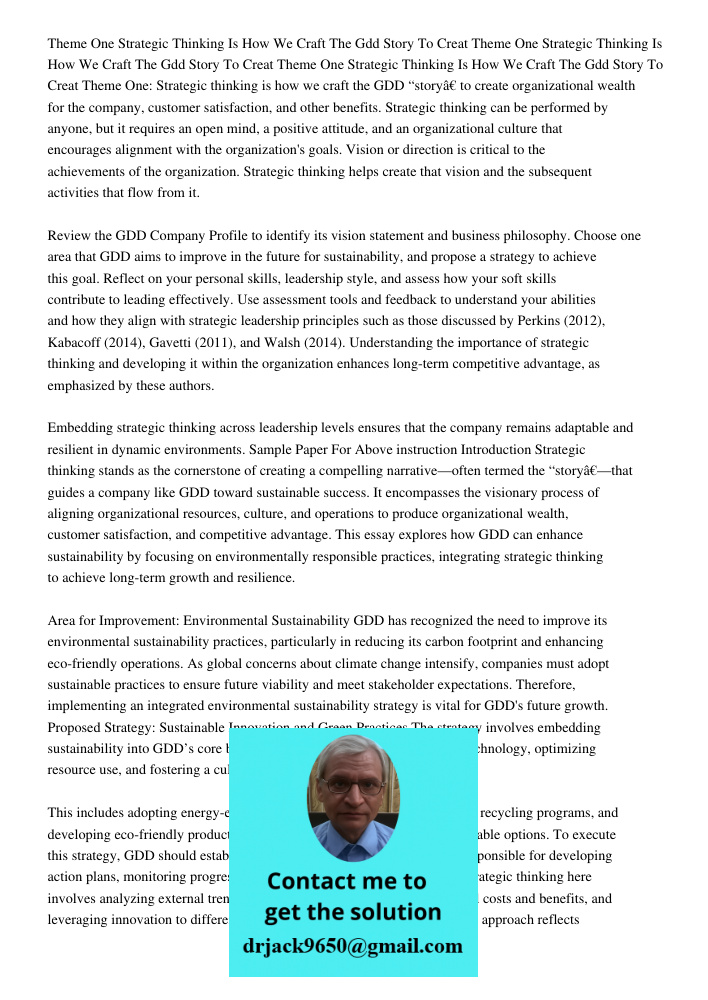 Theme One Strategic Thinking Is How We Craft The Gdd Story To Creat Theme One: Strategic thinking is how we craft the GDD “story” to create organizational wealt