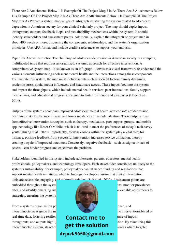 There Are 2 Attachments Below 1 Is Example Of The Project Map 2 Is As Prepare a system map, a type of infograph illustrating the system related to adolescent de