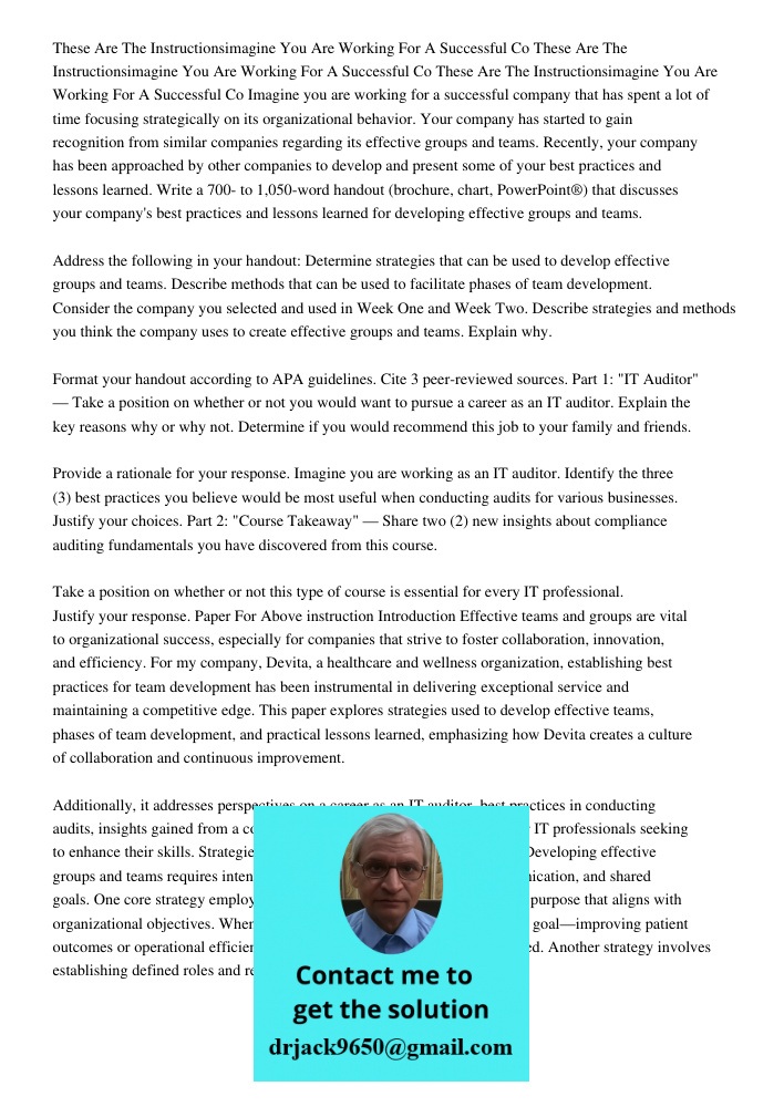 These Are The Instructionsimagine You Are Working For A Successful Co Imagine you are working for a successful company that has spent a lot of time focusing str