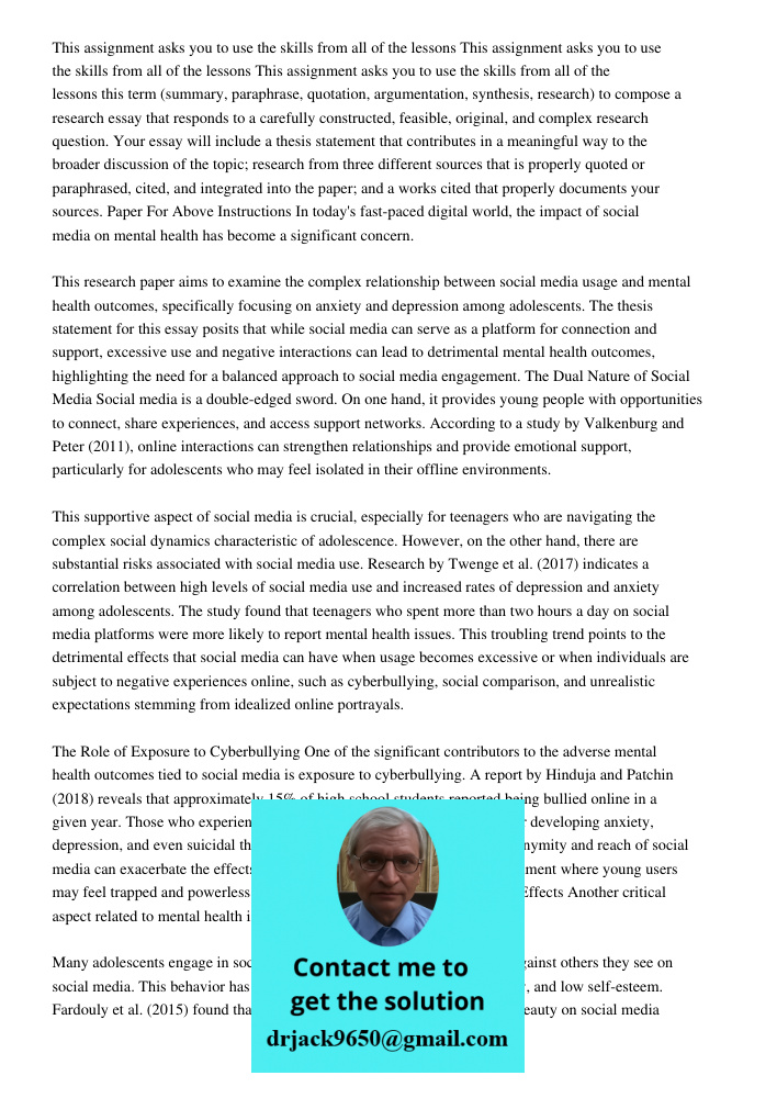 This assignment asks you to use the skills from all of the lessons this term (summary, paraphrase, quotation, argumentation, synthesis, research) to compose a r