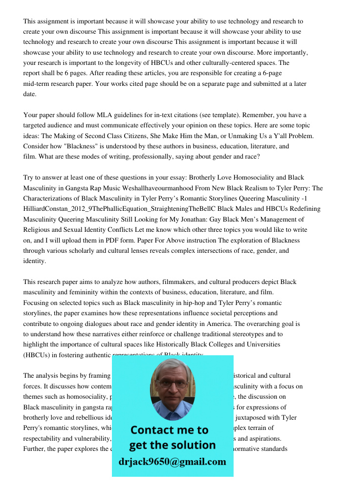 This assignment is important because it will showcase your ability to use technology and research to create your own discourse. More importantly, your research 