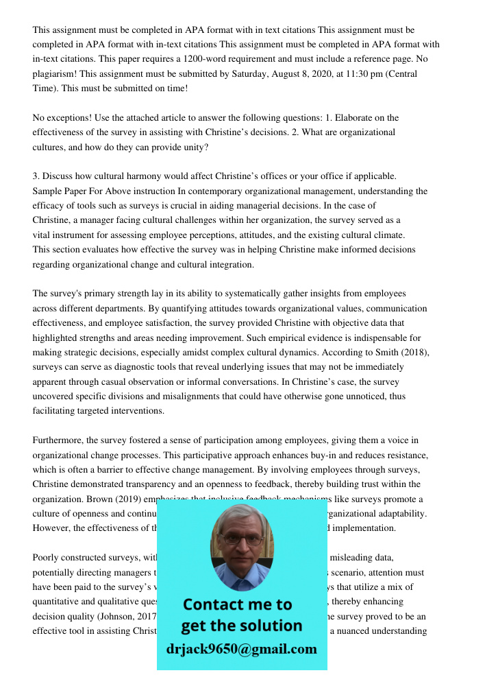 This assignment must be completed in APA format with in-text citations. This paper requires a 1200-word requirement and must include a reference page. No plagia