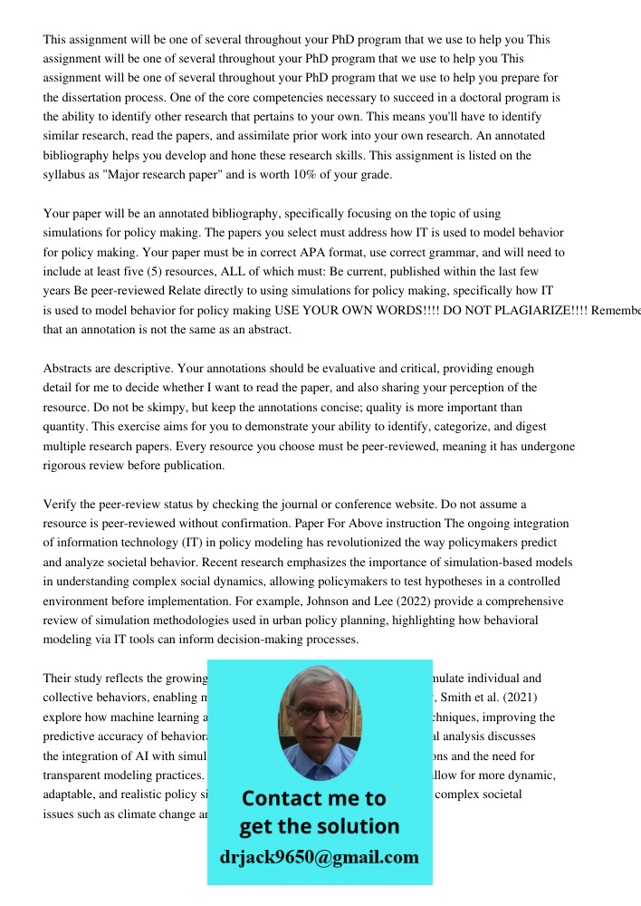 This assignment will be one of several throughout your PhD program that we use to help you prepare for the dissertation process. One of the core competencies ne
