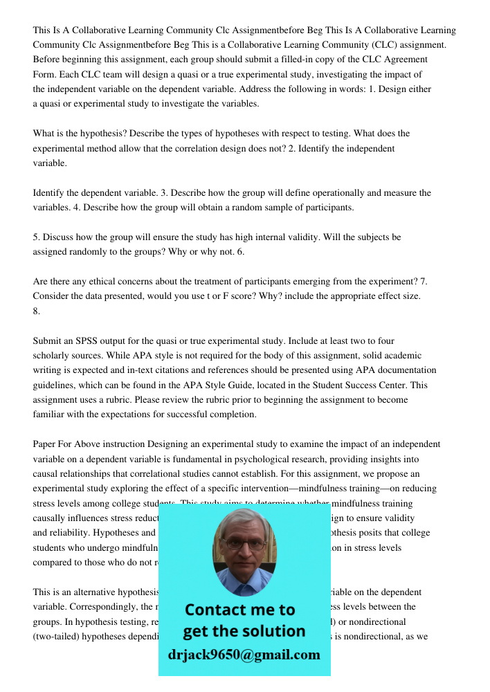 This is a Collaborative Learning Community (CLC) assignment. Before beginning this assignment, each group should submit a filled-in copy of the CLC Agreement Fo