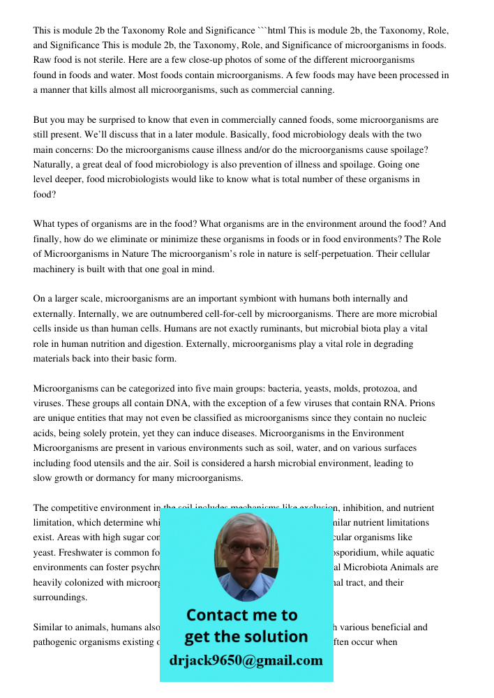 This Is Module 2b: The Taxonomy, Role, And Significance