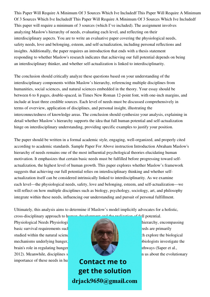 This Paper Will Require A Minimum Of 3 Sources Which Ive Includedf This paper will require a minimum of 3 sources (which I’ve included). The assignment involves