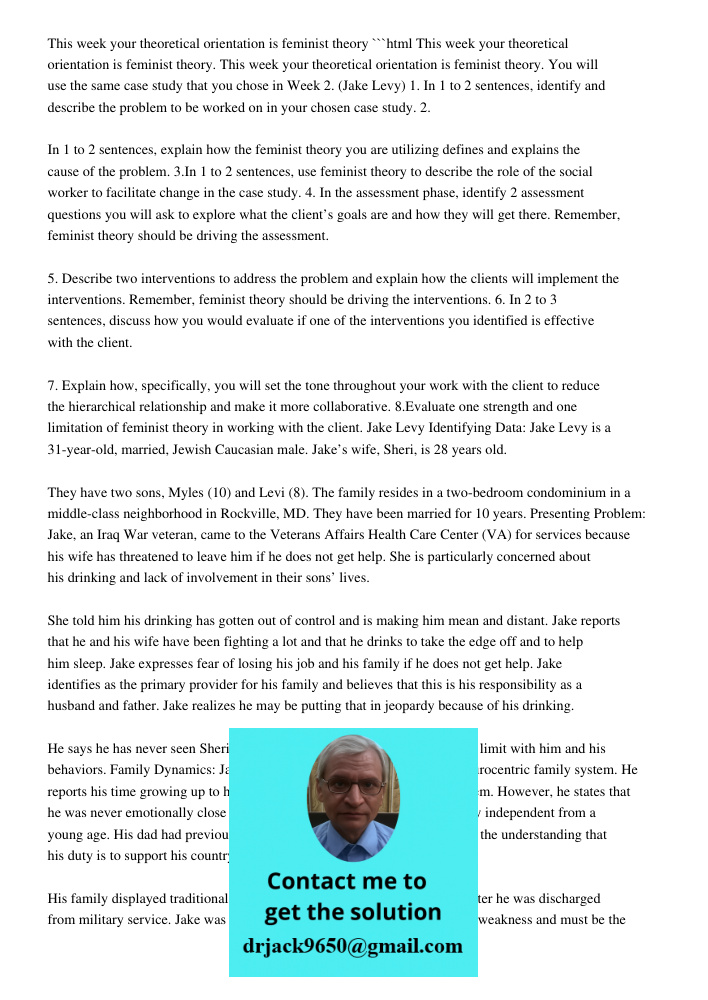 This Week Your Theoretical Orientation Is Feminist Theory