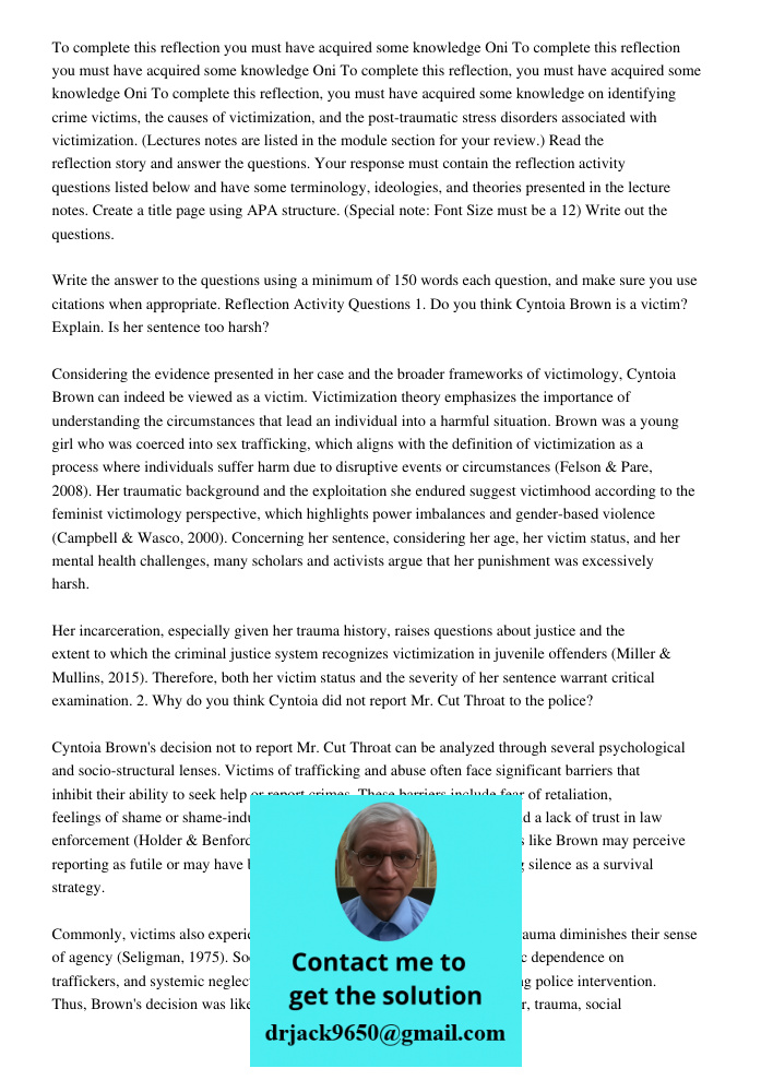 To complete this reflection you must have acquired some knowledge Oni To complete this reflection, you must have acquired some knowledge on identifying crime vi