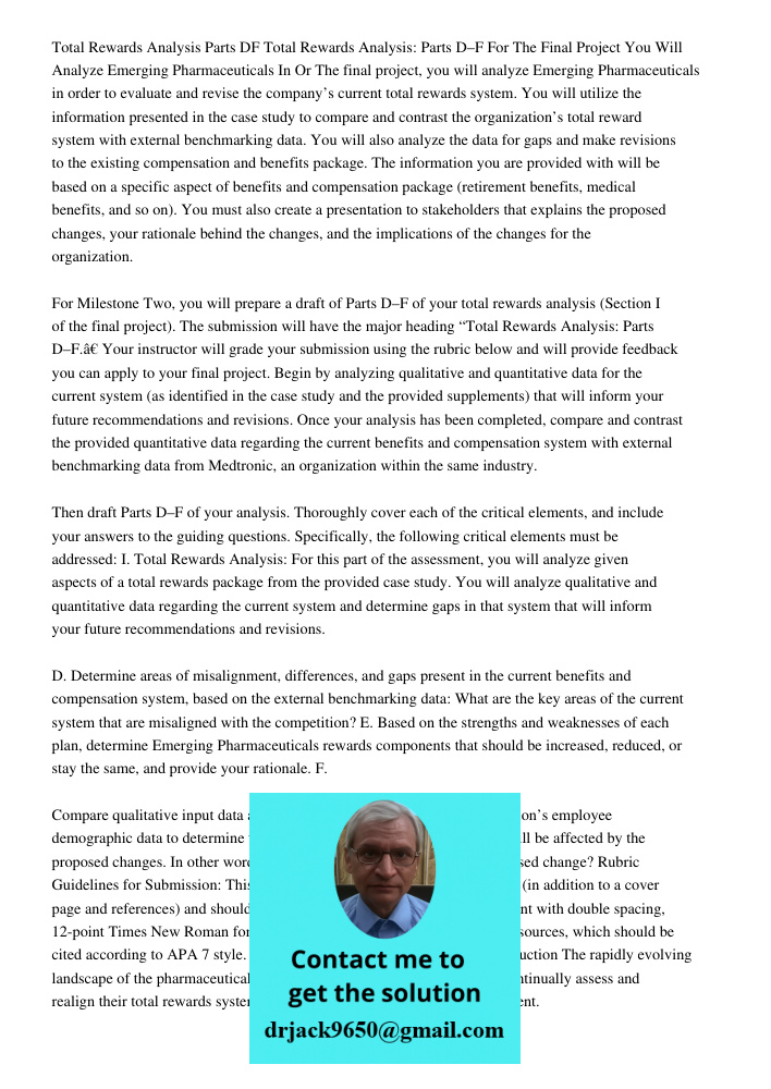 For The Final Project You Will Analyze Emerging Pharmaceuticals In Or The final project, you will analyze Emerging Pharmaceuticals in order to evaluate and revi