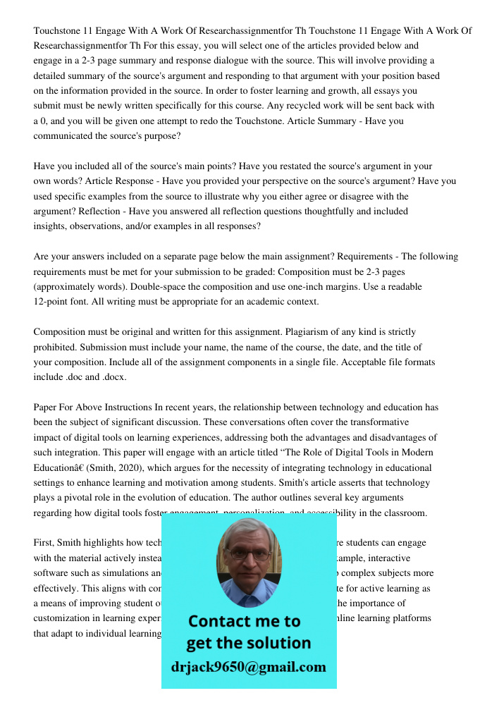 For this essay, you will select one of the articles provided below and engage in a 2-3 page summary and response dialogue with the source. This will involve pro