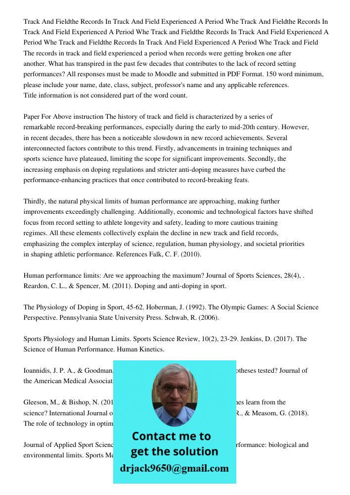 Track and Fieldthe Records In Track And Field Experienced A Period Whe Track and Fieldthe Records In Track And Field Experienced A Period Whe Track and Field Th