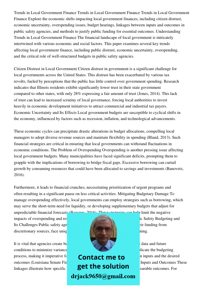 Trends in Local Government Finance Explore the economic shifts impacting local government finances, including citizen distrust, economic uncertainty, overspendi