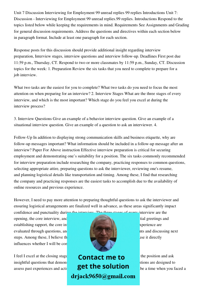 Respond to the topics listed below while keeping the requirements in mind. Requirements See Assignments and Grading for general discussion requirements. Address