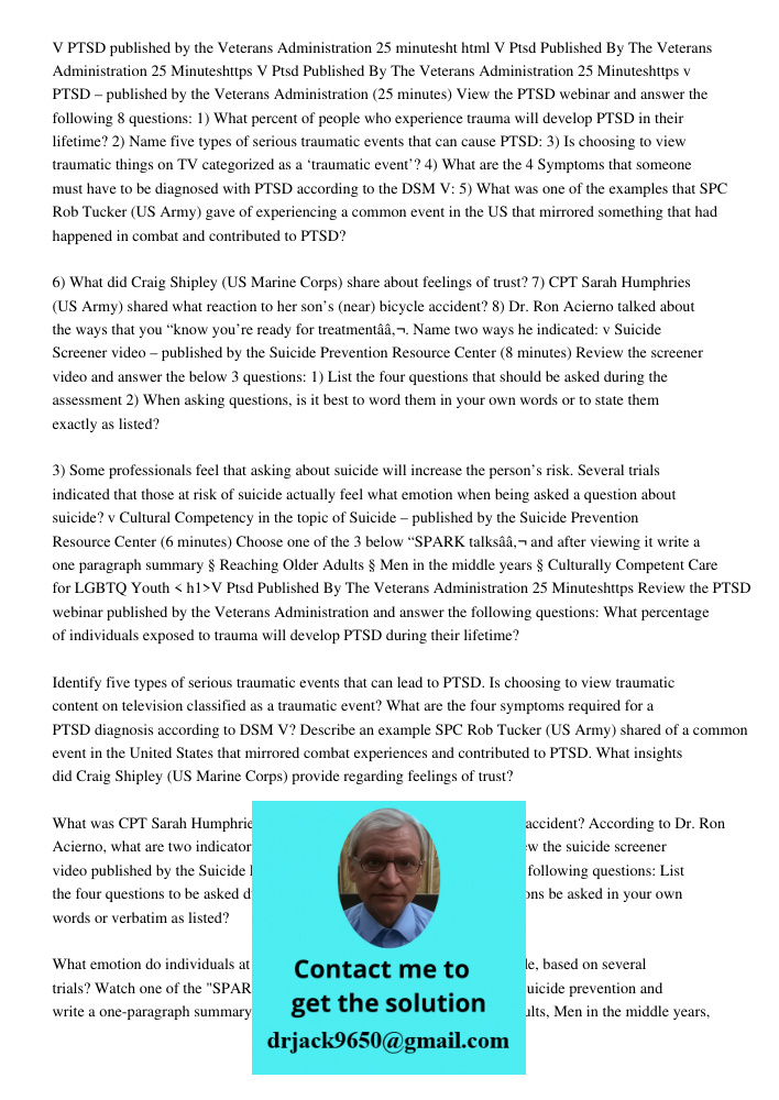 V Ptsd Published By The Veterans Administration 25 Minuteshttps V Ptsd Published By The Veterans Administration 25 Minuteshttps v PTSD – published by the Vetera