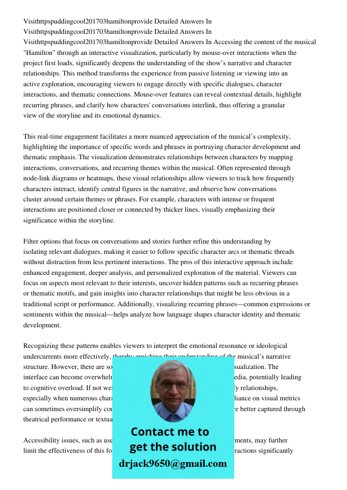 Visithttpspuddingcool201703hamiltonprovide Detailed Answers In Accessing the content of the musical "Hamilton" through an interactive visualization, particularl