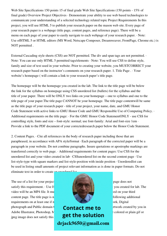 Overview Project Objectives · Demonstrate your ability to use web based technologies to communicate your understanding of a selected technology related topic Pr