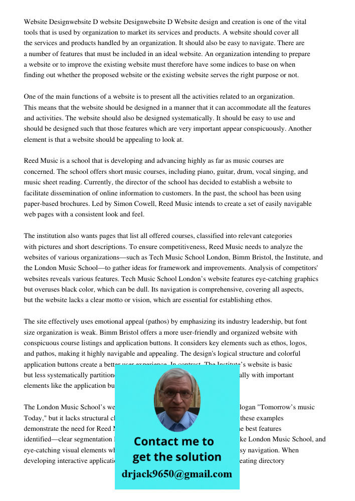 Website design and creation is one of the vital tools that is used by organization to market its services and products. A website should cover all the services 