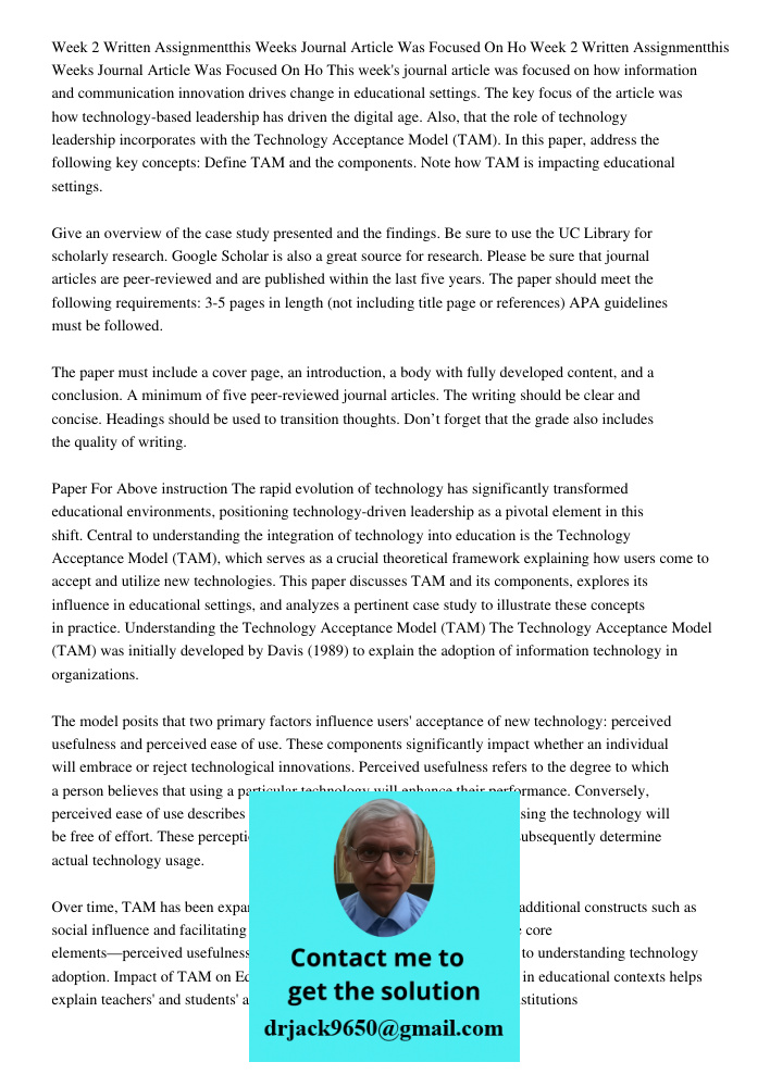 This week's journal article was focused on how information and communication innovation drives change in educational settings. The key focus of the article was 