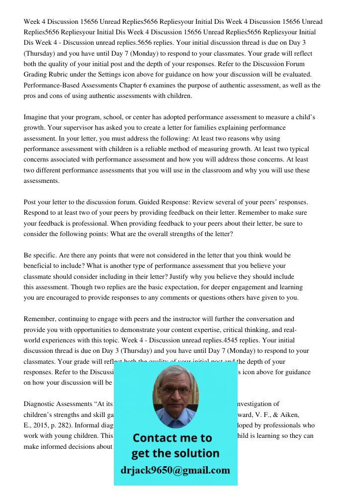 Week 4 Discussion 15656 Unread Replies5656 Repliesyour Initial Dis Week 4 - Discussion unread replies.5656 replies. Your initial discussion thread is due on Day