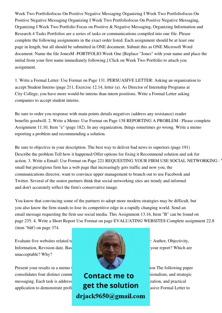 Week Two Portfoliofocus On Positive Negative Messaging Organizing I Week Two Portfolio Focus on Positive & Negative Messaging, Organizing Information and Resear